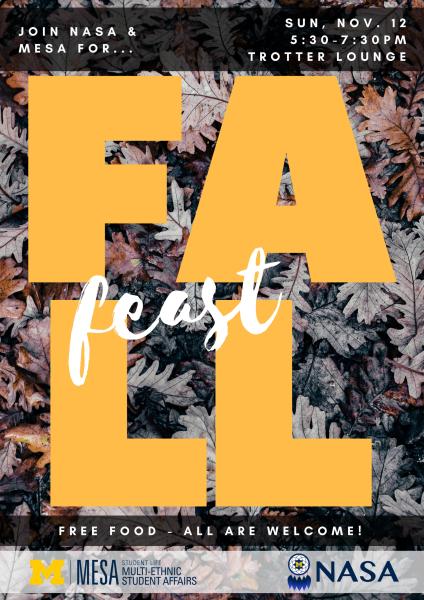 fall leaves backdrop with event details