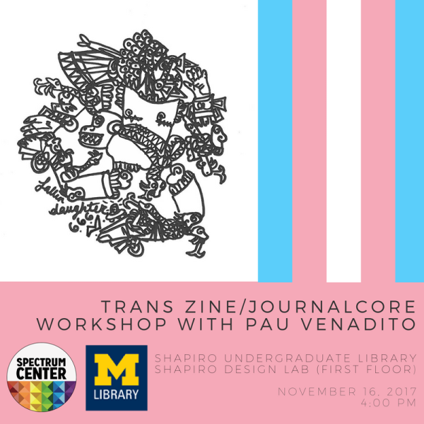 A flyer describing the event, with an image of the facilitator's depiction of Mexican coyolxauqui stone