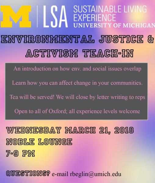 Environmental Justice Teach-In Flyer