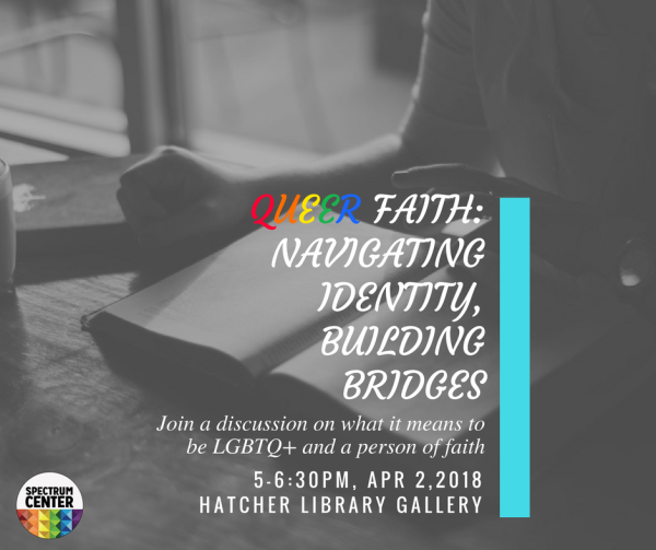 A flyer describing the event, with a background image of an individual reading a book.