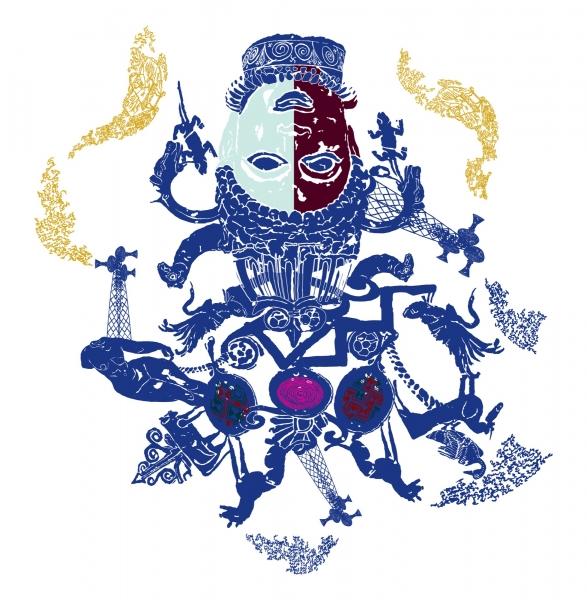Jim Cogswell, Digital study for Cosmogonic Tattoos, 2016. Courtesy of the artist