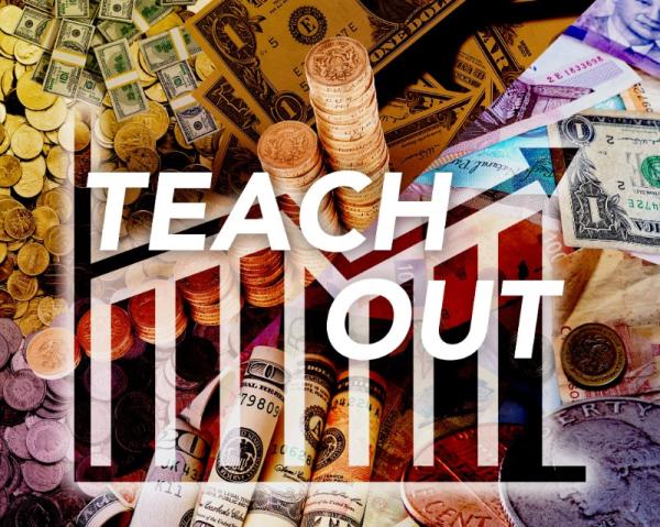 images of money and the words teach out