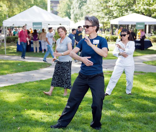 Photograph from an MHealthy Tai Chi workshop by Eric Bronson, Michigan Photography. High resolution version available upon request.
