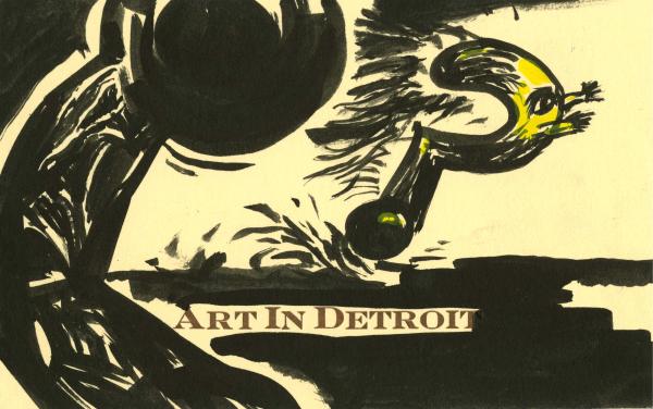 Original postcard by Gordon Newton and Ken Mikolowski. From the Alternative Press Records, Special Collections Research Center.