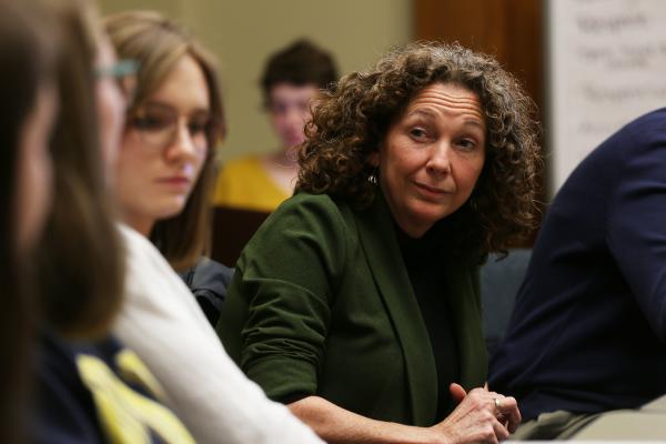 Filmmaker Nancy Savoca visits U-M as a guest instructor, 2019. Photo by Alan Piñon, U-M Library.