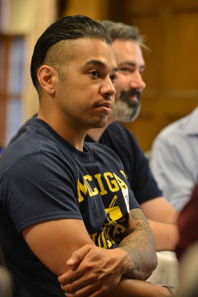 Student Veterans at U-M listen to a lecture