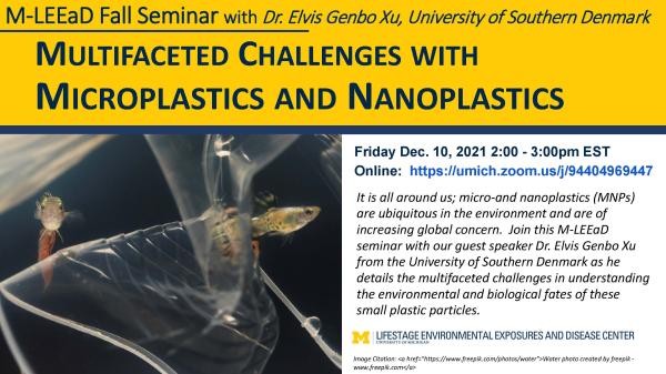 Image showing event title and depiction of a fish swimming with plastic