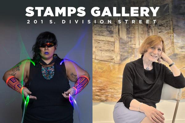 Side-by-side images of Mother Cyborg and Ruth Weisberg.