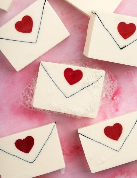 Valentine's themed soap bars