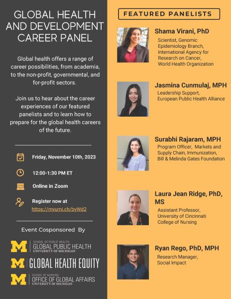 Global Health Career Panel Speaker Bios