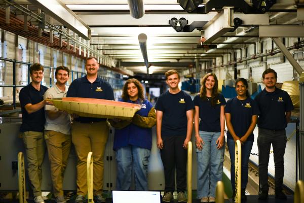 Naval Architecture Interns working at the lab