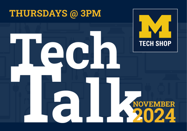 Tech Shop Tech Talk info sessions Thursdays at 3 p m