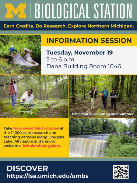 Flyer with photos of people in the forest