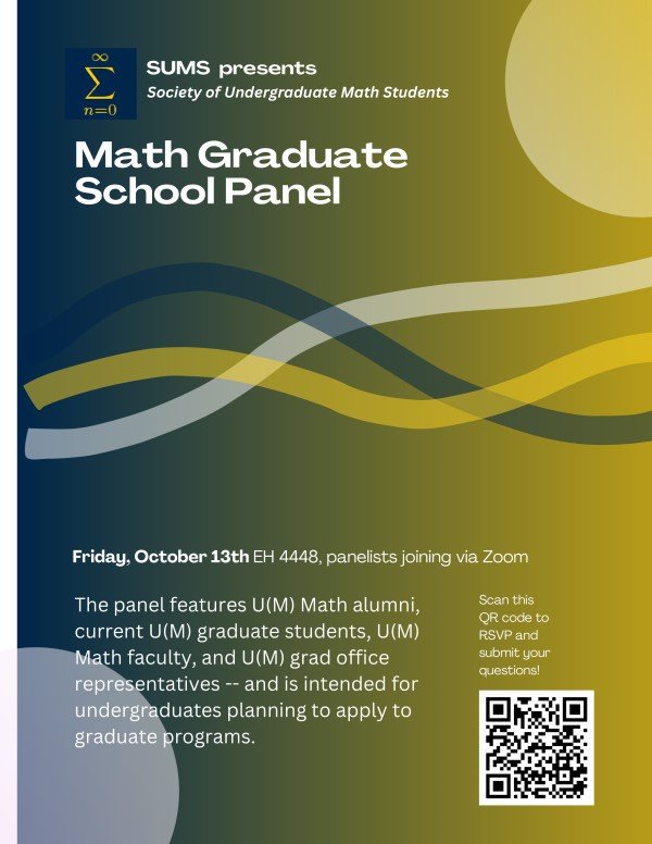 (Expired) Math Graduate School Panel Happening Michigan